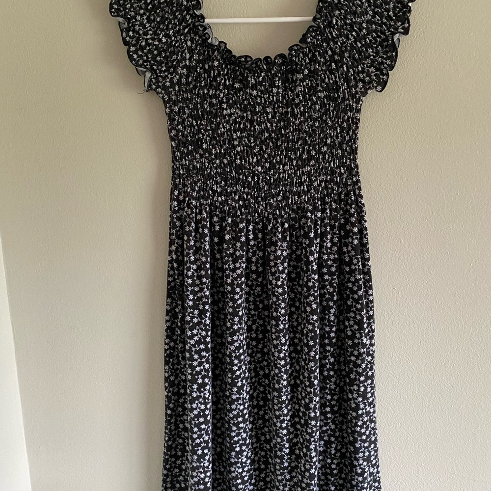 Black and White Floral Dress